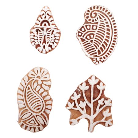 Set of 4 Piece New Mix Wooden Printing Block